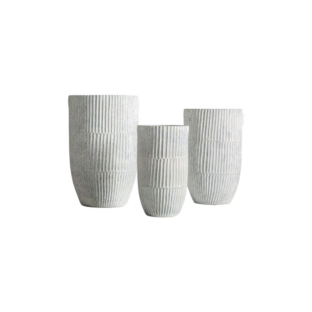 Set 3 Maceteros LUME, Cerámica / Gris...