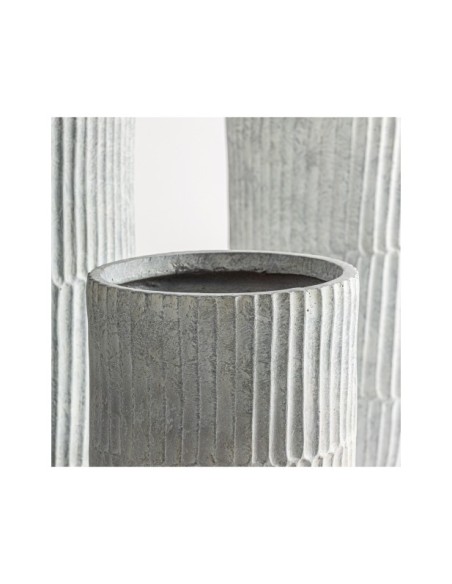 Set 3 Maceteros LUME, Cerámica / Gris - Kodu Home Design