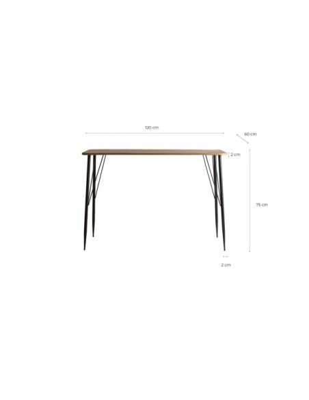 Escritorio REKEN, Hierro / Negro, Oro - Kodu Home Design