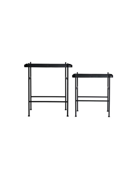 Set 2 Mesas Auxiliares DEVICH, Hierro / Negro - Kodu Home Design 29304