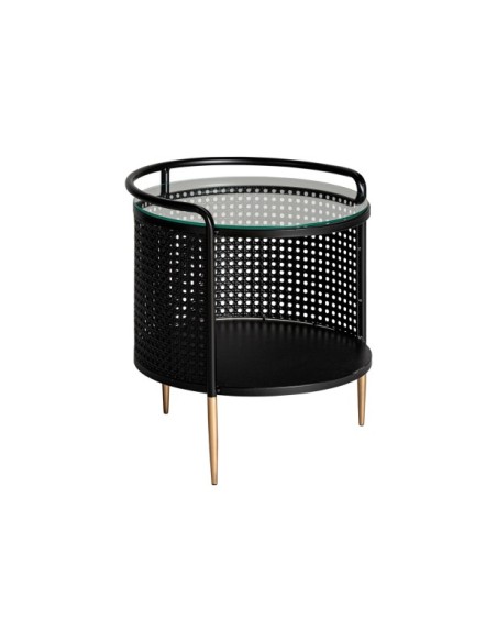 Mesa Auxiliar FUSSEN, Hierro / Negro, Oro - Kodu Home Design