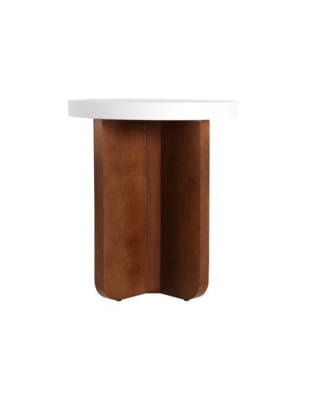 Mesa Auxiliar GRANDVAL, DM / Blanco, Marrón - Kodu Home Design