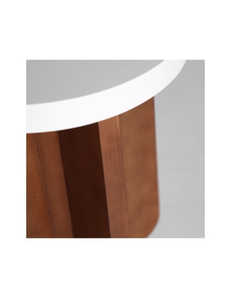 Mesa Auxiliar GRANDVAL, DM / Blanco, Marrón - Kodu Home Design