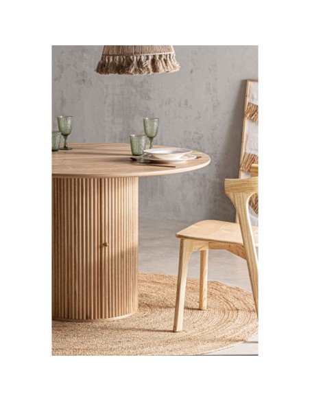 Mesa de Comedor SKAGEN Ø120 cm, Madera / Marrón - Kodu Home Design