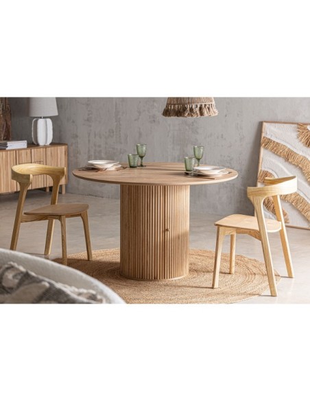 Mesa de Comedor SKAGEN Ø120 cm, Madera / Marrón - Kodu Home Design