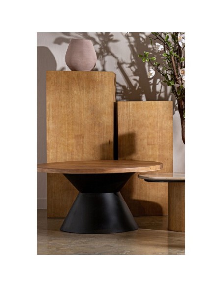 Mesa de Centro AMILLY, Hierro / Negro, Natural - Kodu Home Design