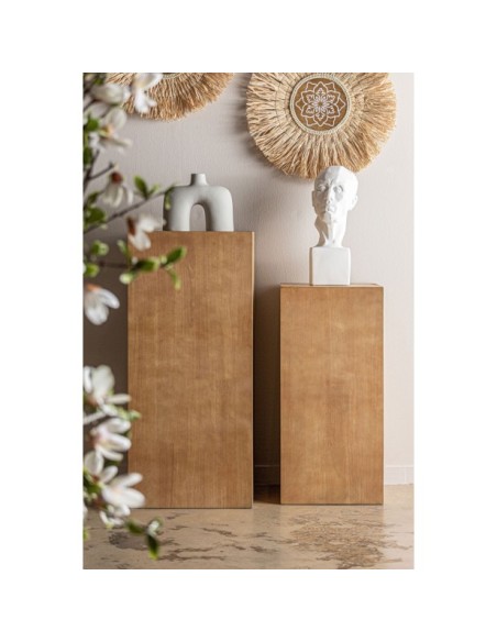 Set 2 Mesas Auxiliares PEANA LECCO 38x38 / 45x45 cm, Madera / Marrón - Kodu Home Design