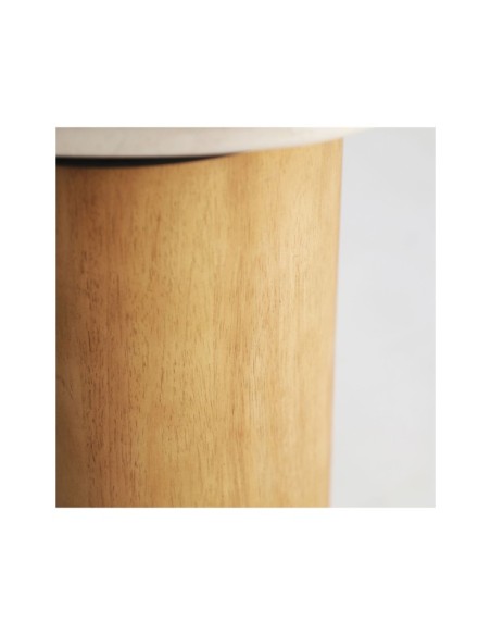 Mesa Auxiliar LORACH, Mármol / Marrón Claro, Blanco, Marrón - Kodu Home Design