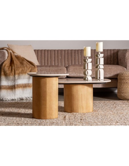 Mesa de Centro LORACH, Mármol / Blanco - Kodu Home Design