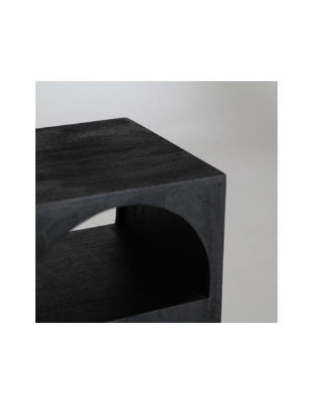 Mesa Auxiliar KIRILA 30x30x50 cm, Mango / Negro - Kodu Home Design