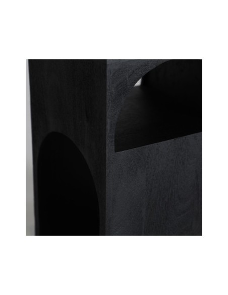 Mesa Auxiliar KIRILA 30x30x50 cm, Mango / Negro - Kodu Home Design