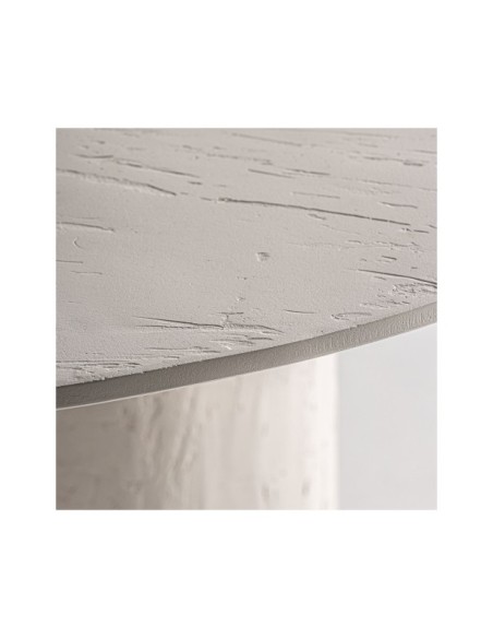 Mesa de Comedor INHA Ø120 cm, Mango / Blanco Roto, Blanco - Kodu Home Design