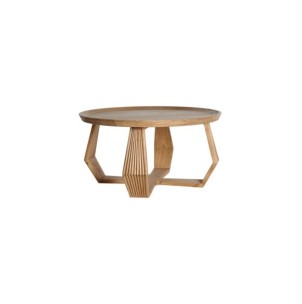 Mesa BUSHEY Ø77x40cm, Madera/Natural, Marrón - Kodu Home Design; 34750