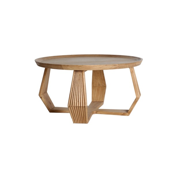 Mesa BUSHEY Ø77x40cm, Madera/Natural, Marrón - Kodu Home Design; 34750