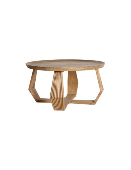 Mesa BUSHEY Ø77x40cm, Madera/Natural, Marrón - Kodu Home Design; 34750