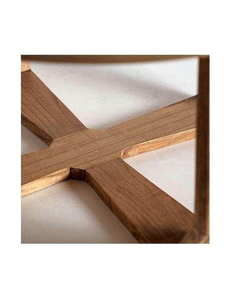 Mesa de Centro BUSHEY Ø77x40 cm, Madera / Natural, Marrón - Kodu Home Design