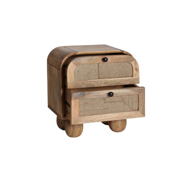 Mesita de Noche VOREY, Mango / Marrón...