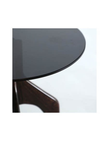 Mesa Auxiliar BICKERTON Ø50x47 cm, Mango / Negro, Marrón - Kodu Home Design
