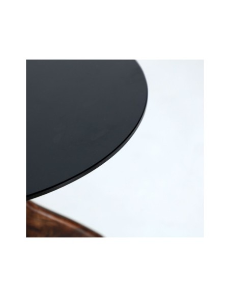 Mesa Auxiliar BICKERTON Ø50x47 cm, Mango / Negro, Marrón - Kodu Home Design