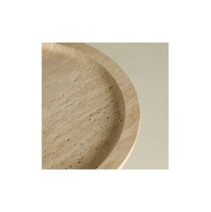 Mesa Auxiliar VIDEIX Ø36x55 cm, Madera / Beige, Marrón -... 2