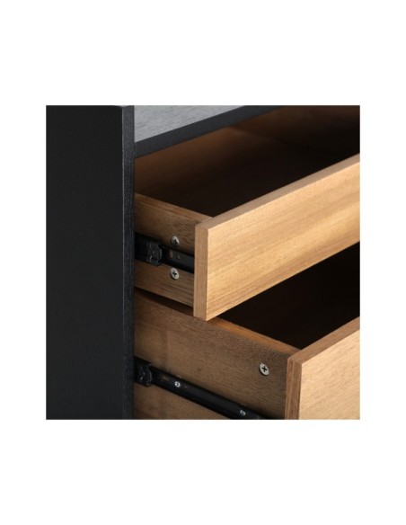 Mesita de Noche BRUSSA, DM / Negro, Marrón - Kodu Home Design