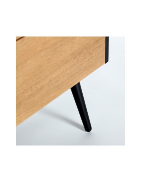 Mesita de Noche BRUSSA, DM / Negro, Marrón - Kodu Home Design