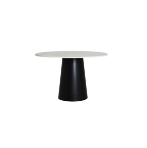 Mesa de Comedor NOTH Ø120 cm, DM / Negro, Blanco - Kodu...