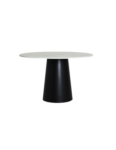 Mesa de Comedor NOTH Ø120 cm, DM / Negro, Blanco - Kodu Home Design