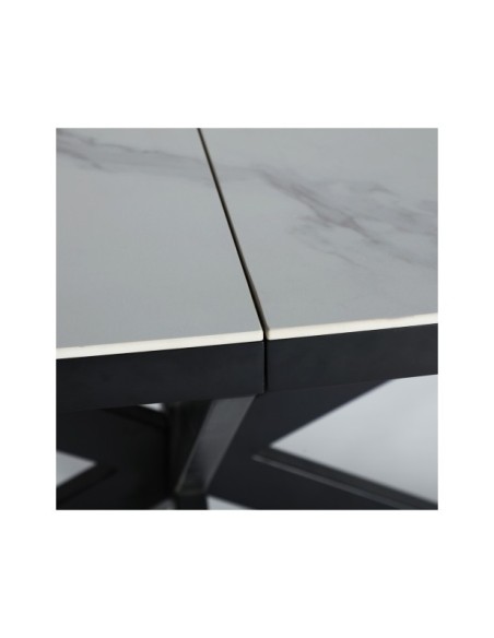 Mesa Extensible DROUX 180/220x90 cm, DM / Negro, Blanco - Kodu Home Design
