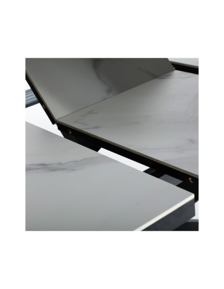 Mesa Extensible DROUX 180/220x90 cm, DM / Negro, Blanco - Kodu Home Design