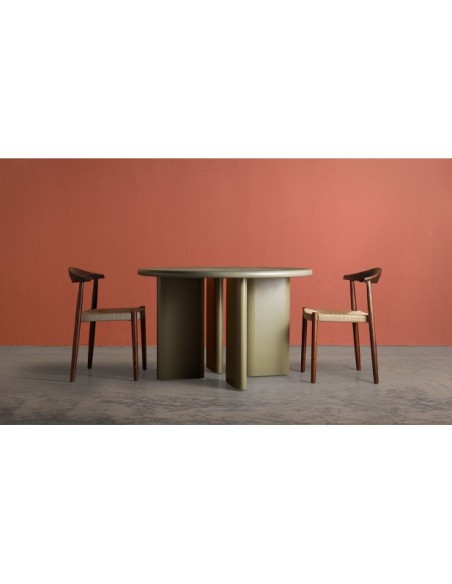 Mesa de Comedor MORLAC Ø119 cm, DM / Verde - Kodu Home Design