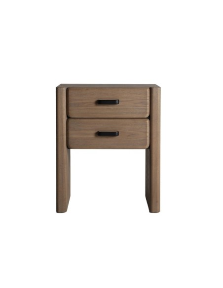 Mesita de Noche BUSK, Madera / Marrón Claro, Negro, Marrón - Kodu Home Design