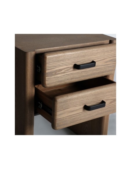 Mesita de Noche BUSK, Madera / Marrón Claro, Negro, Marrón - Kodu Home Design