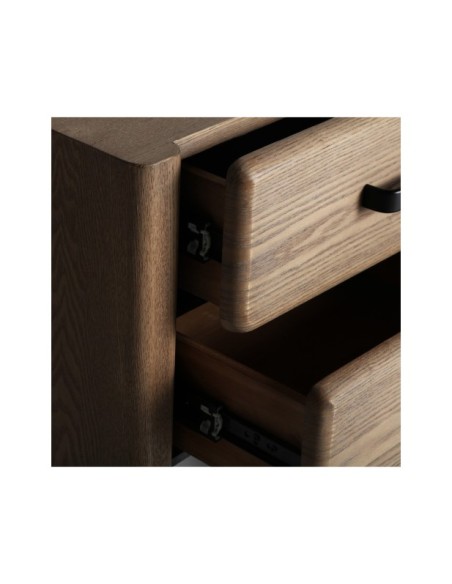 Mesita de Noche BUSK, Madera / Marrón Claro, Negro, Marrón - Kodu Home Design