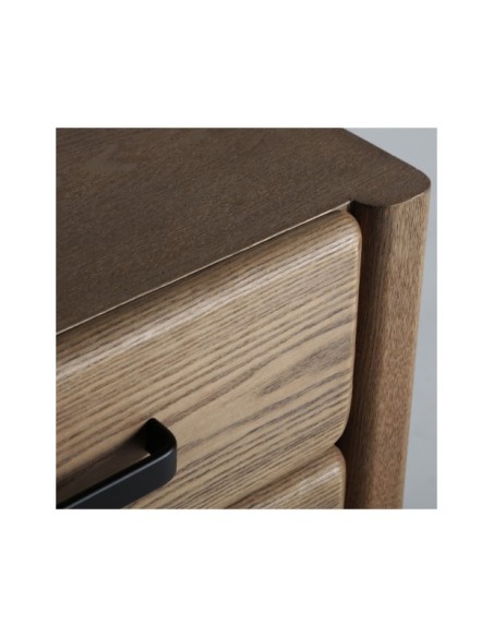 Mesita de Noche BUSK, Madera / Marrón Claro, Negro, Marrón - Kodu Home Design