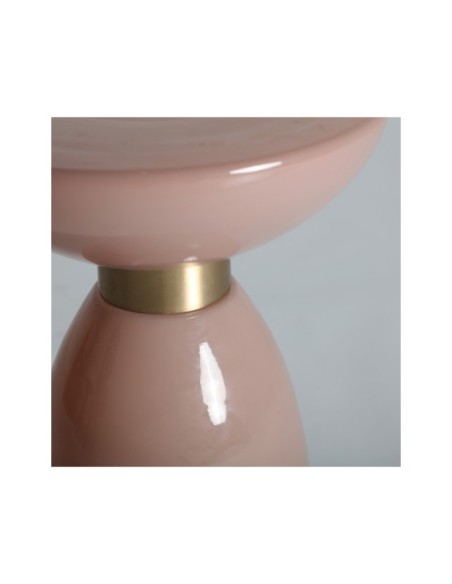 Mesa Auxiliar BELLANO, Vidrio / Rosa Palo, Rosa - Kodu Home Design