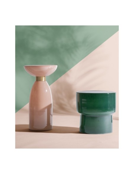 Mesa Auxiliar BELLANO, Vidrio / Rosa Palo, Rosa - Kodu Home Design