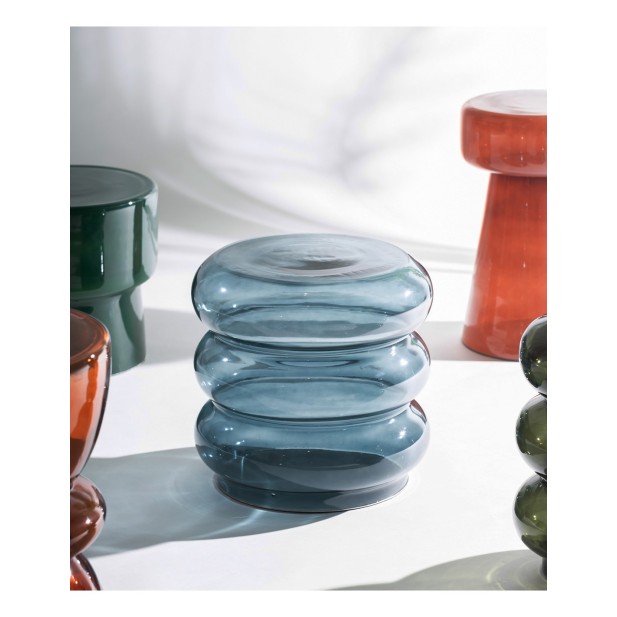 Mesa Auxiliar KOTOR, Vidrio / Azul -...