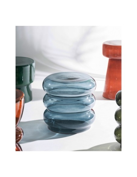 Mesa Auxiliar KOTOR, Vidrio / Azul - Kodu Home Design