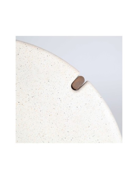 Mesa Auxiliar LAAX Ø55x50 cm, Mango / Blanco, Marrón - Kodu Home Design