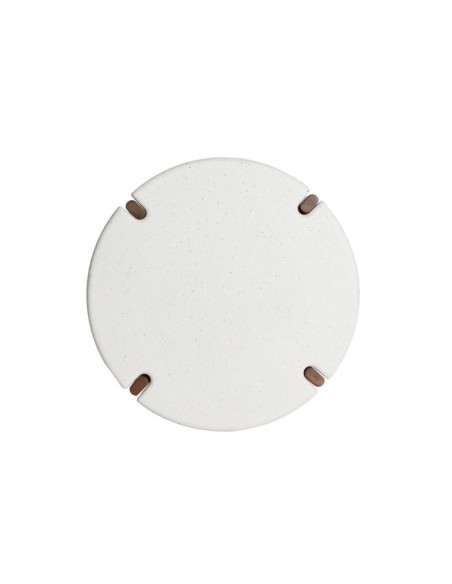 Mesa Auxiliar LAAX Ø55x50 cm, Mango / Blanco, Marrón - Kodu Home Design