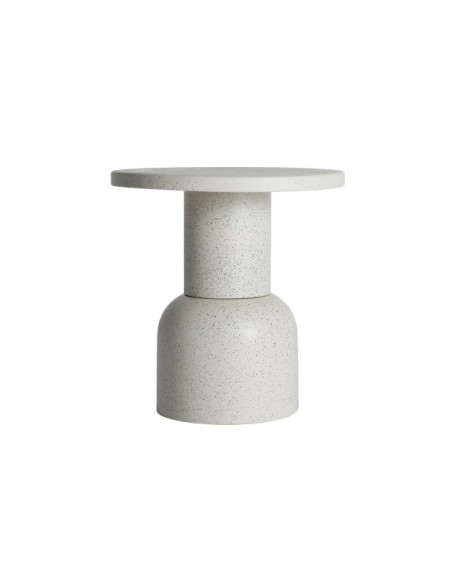 Mesa Auxiliar OVADA, Hierro / Blanco Roto, Blanco - Kodu Home Design