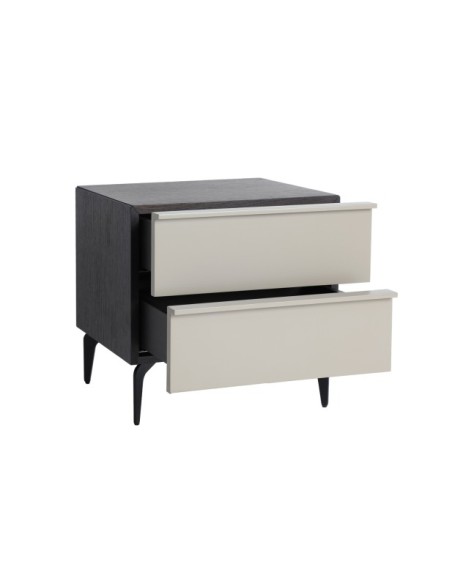 Mesita de Noche LINDFLUR, DM / Gris, Marrón - Kodu Home Design