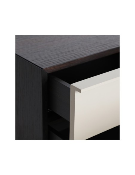 Mesita de Noche LINDFLUR, DM / Gris, Marrón - Kodu Home Design