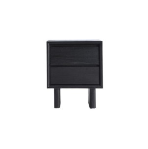 Mesita de Noche DEMMIN, Madera / Negro - Kodu Home Design