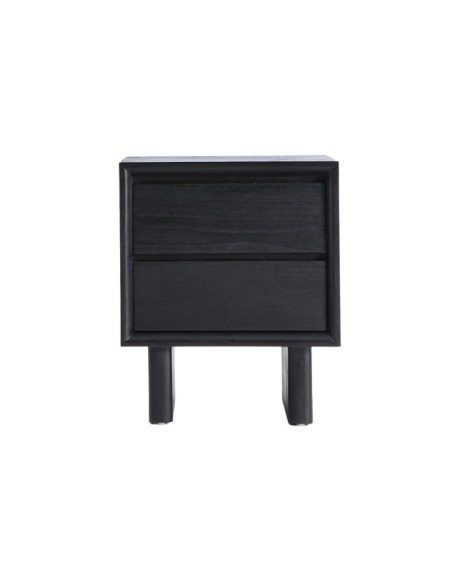 Mesita de Noche DEMMIN, Madera / Negro - Kodu Home Design