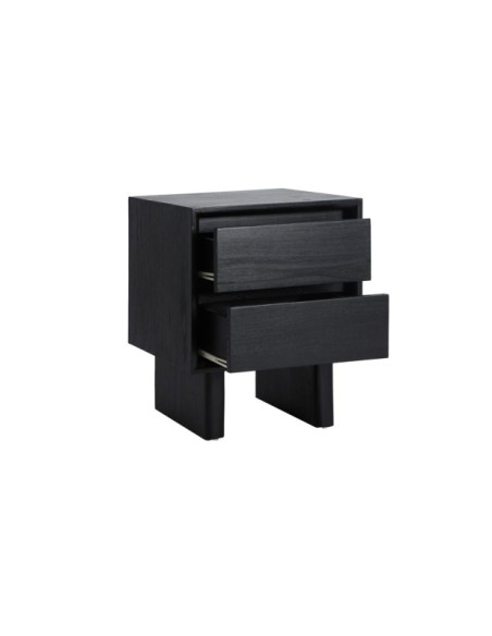 Mesita de Noche DEMMIN, Madera / Negro - Kodu Home Design
