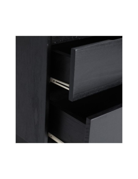 Mesita de Noche DEMMIN, Madera / Negro - Kodu Home Design