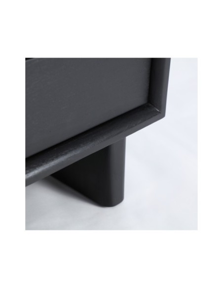 Mesita de Noche DEMMIN, Madera / Negro - Kodu Home Design