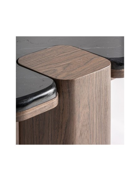 Mesa Auxiliar ATLAS, DM / Negro, Marrón - Kodu Home Design